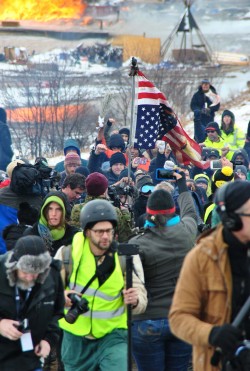 Activists leaving the main camps in February - photo by C.S. Hagen