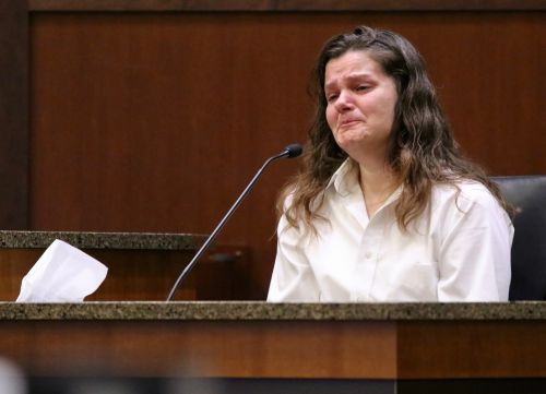 Brooke Lynn Crews broke down multiple times during questioning - photograph by C.S. Hagen