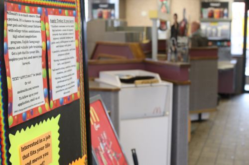 McDonalds hiring at more than the minimum wage - photograph by C.S. Hagen