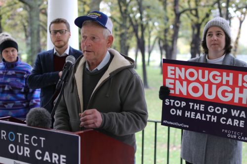 State Senator Jim Dotzenrod on the campaign trail 2018 - photograph by C.S. Hagen